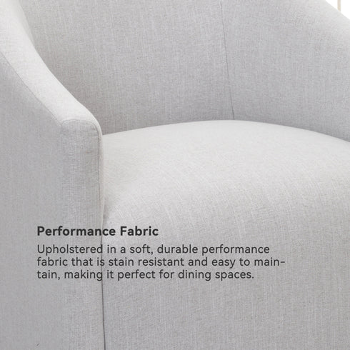 Rafa Performance Dining Chair with Casters – Fully Wrapped Dining Chair | Arm Dining Chairs | Kinwell Furniture | Easy-to-Clean Upholstery